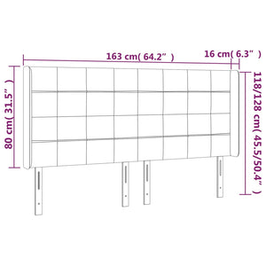 Kopfteil mit Ohren Dunkelgrau 163x16x118/128 cm Samt