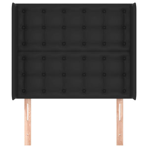 Kopfteil mit Ohren Schwarz 83x16x118/128 cm Kunstleder