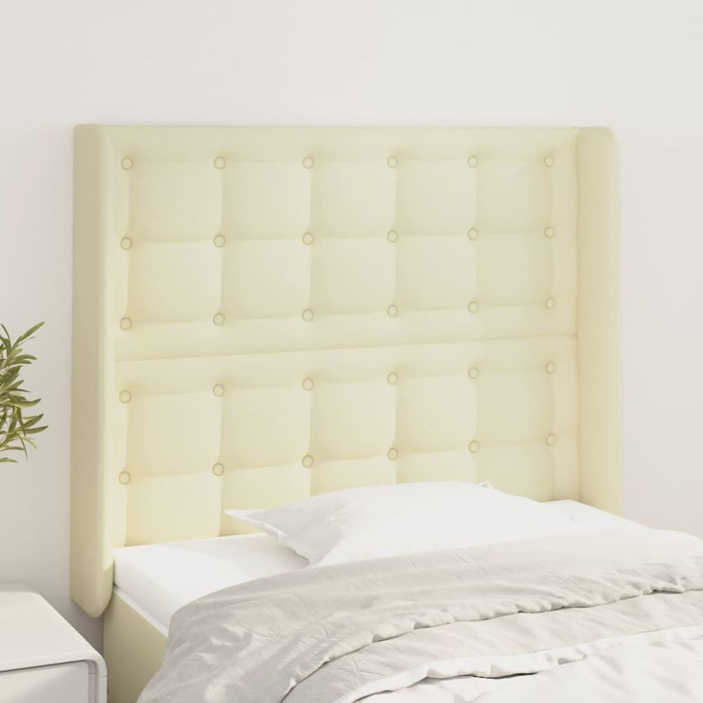 vidaXL Tête de lit à oreilles Crème 83x16x118/128 cm Similicuir