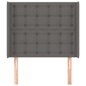 Kopfteil mit Ohren Grau 83x16x118/128 cm Kunstleder