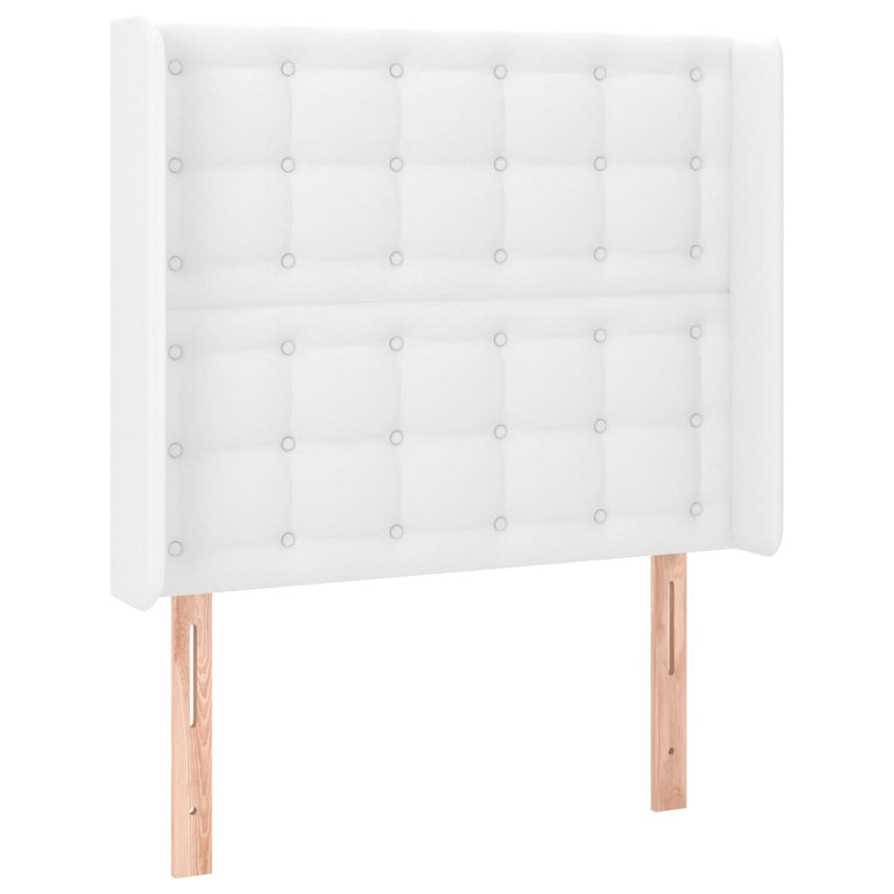 vidaXL Tête de lit à oreilles Blanc 93x16x118/128 cm Similicuir