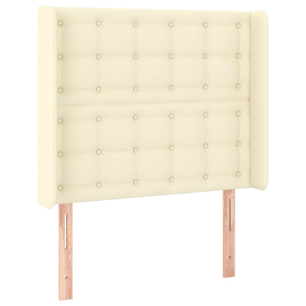 vidaXL Tête de lit à oreilles crème 93x16x118/128 cm similicuir