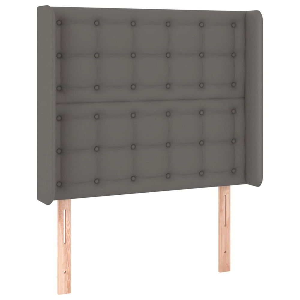 vidaXL Tête de lit à oreilles gris 93x16x118/128 cm en similicuir