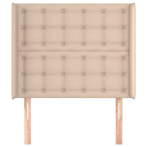 Kopfteil mit Ohren Cappuccino-Braun 93x16x118/128 cm Kunstleder