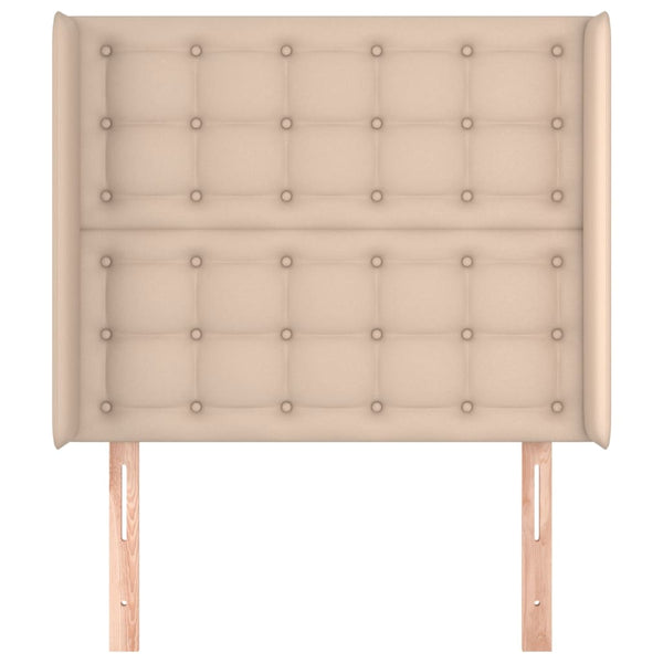 Kopfteil mit Ohren Cappuccino-Braun 93x16x118/128 cm Kunstleder