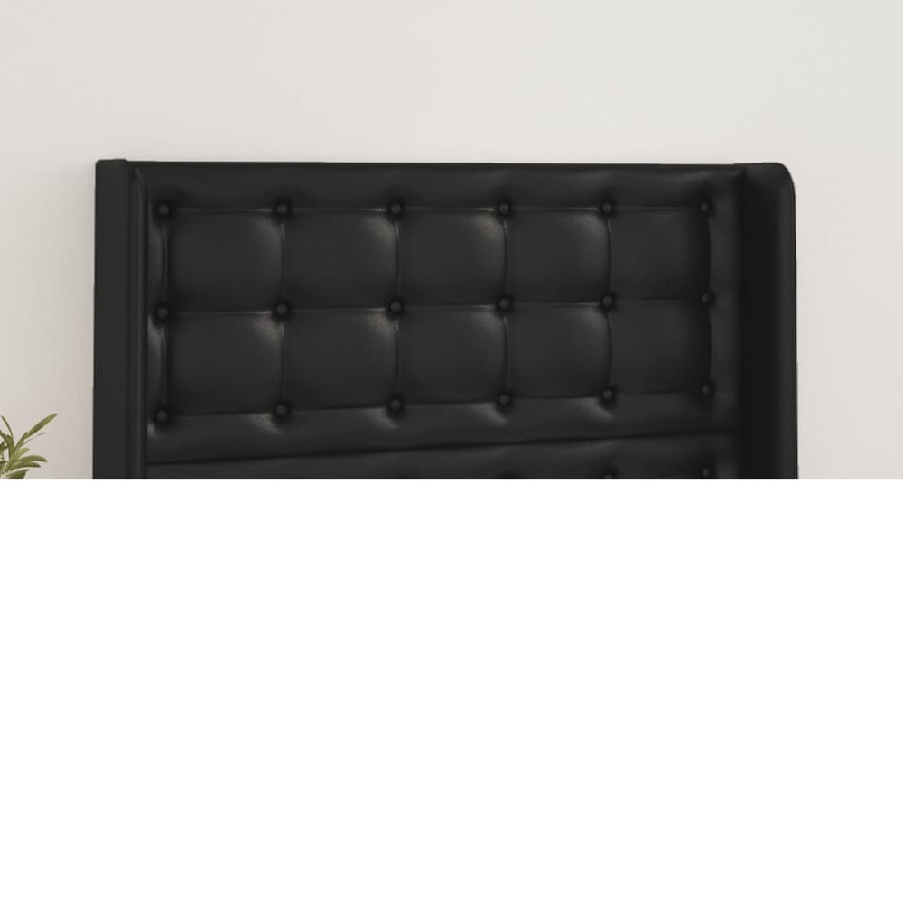 vidaXL Tête de lit à oreilles Noir 103x16x118/128 cm Similicuir