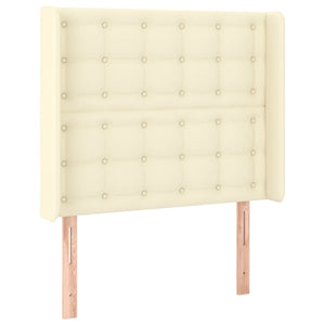 Kopfteil mit Ohren Creme 103x16x118/128 cm Kunstleder