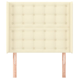 Kopfteil mit Ohren Creme 103x16x118/128 cm Kunstleder