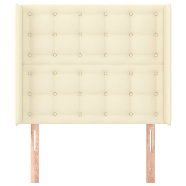 Kopfteil mit Ohren Creme 103x16x118/128 cm Kunstleder