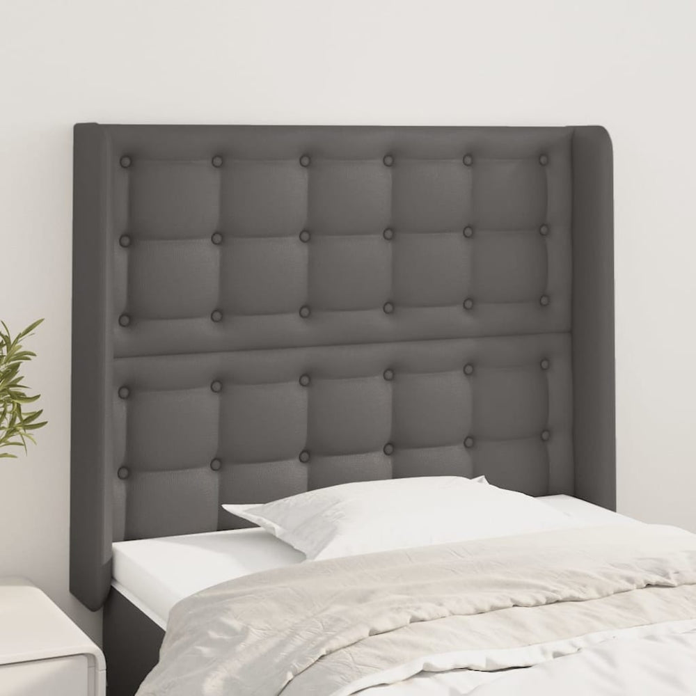 vidaXL Tête de lit à oreilles Gris 103x16x118/128 cm Similicuir