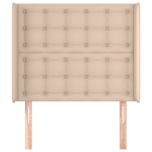 Kopfteil mit Ohren Cappuccino-Braun 103x16x118/128cm Kunstleder