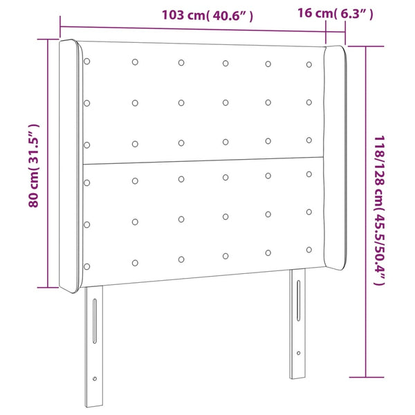 Kopfteil mit Ohren Cappuccino-Braun 103x16x118/128cm Kunstleder