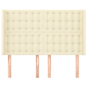 Kopfteil mit Ohren Creme 147x16x118/128 cm Kunstleder