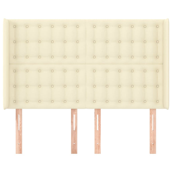 Kopfteil mit Ohren Creme 147x16x118/128 cm Kunstleder