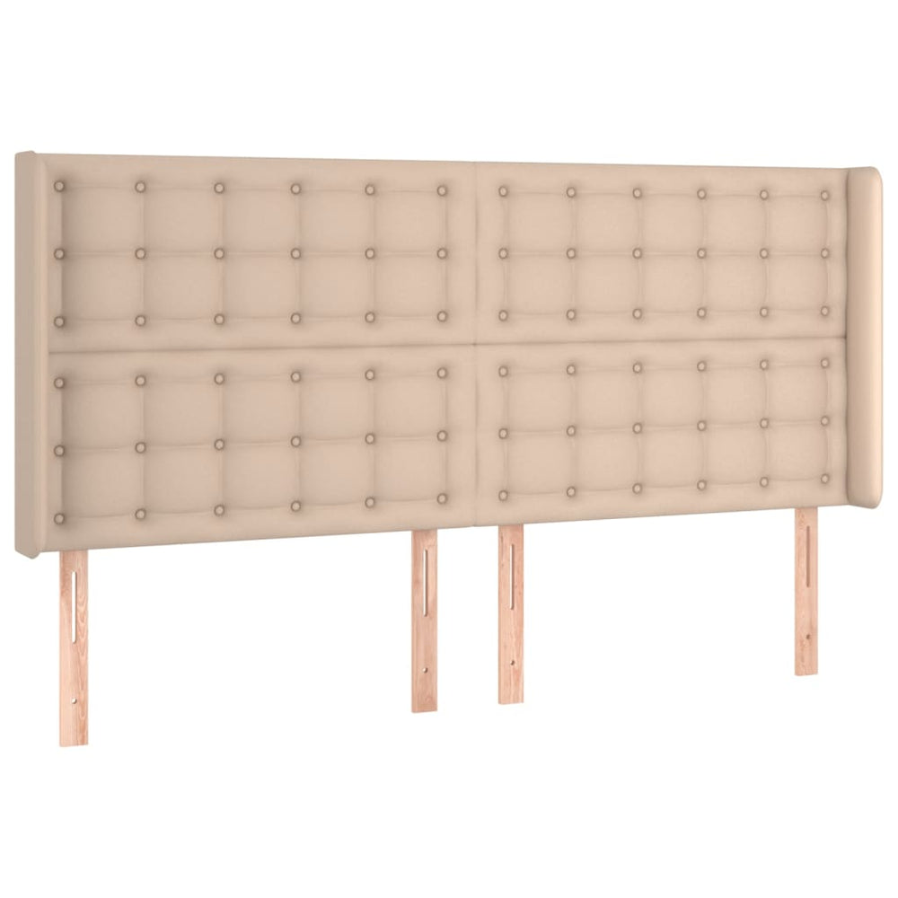 vidaXL Tête de lit à oreilles Cappuccino marron 163x16x118/128 cm Similicuir