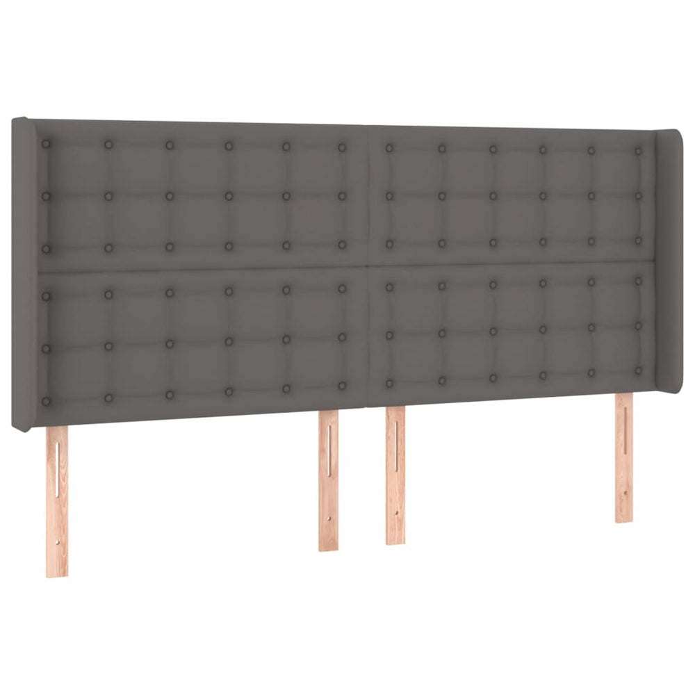 vidaXL Tête de lit à oreilles Gris 183x16x118/128 cm Similicuir