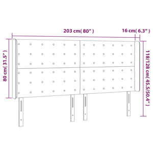 Kopfteil mit Ohren Creme 203x16x118/128 cm Kunstleder