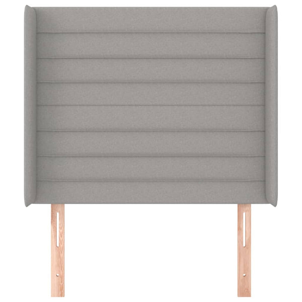 Kopfteil mit Ohren Hellgrau 83x16x118/128 cm Stoff