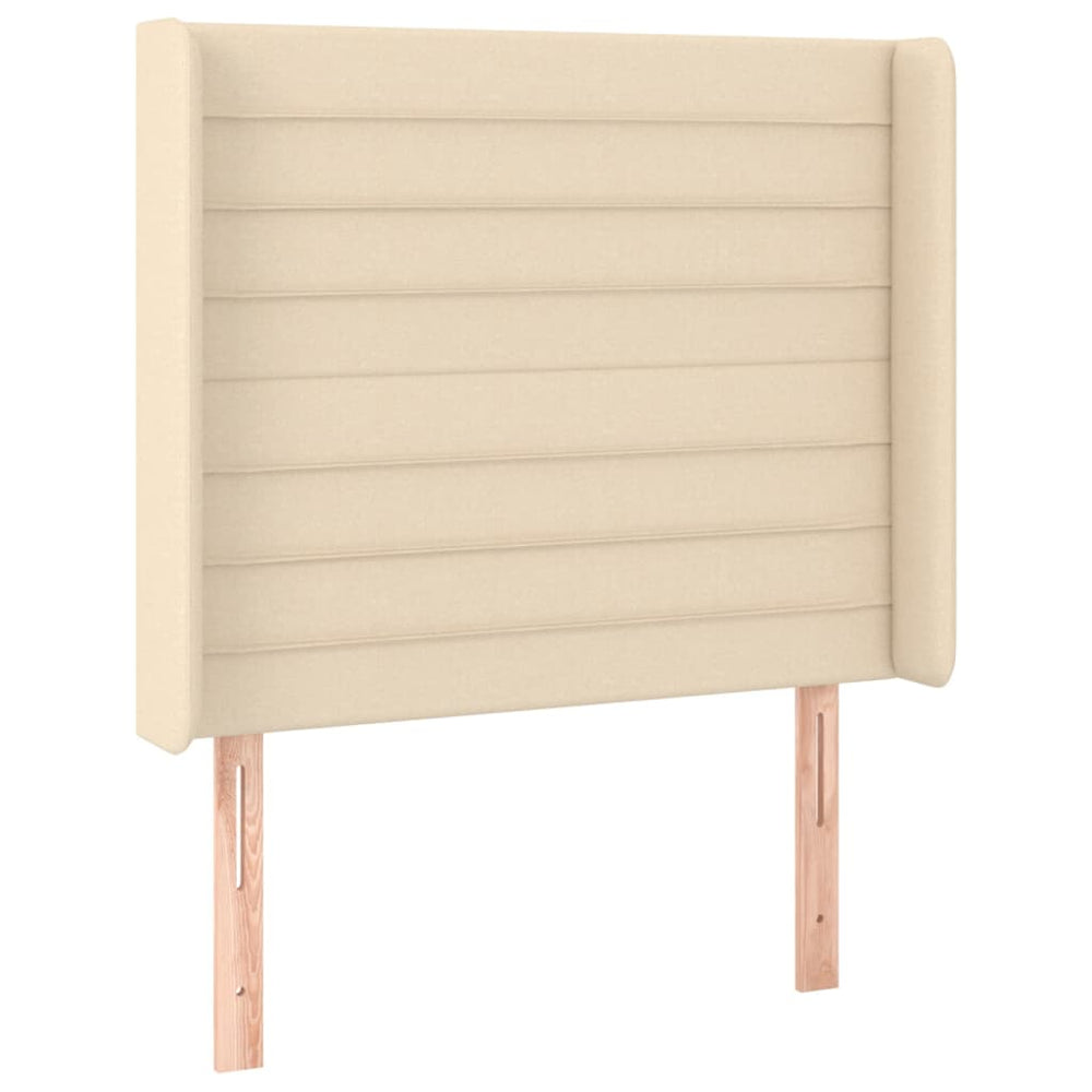 vidaXL Tête de lit à oreilles Crème 83x16x118/128 cm Tissu