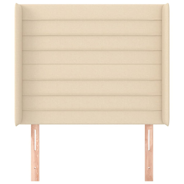 Kopfteil mit Ohren Creme 83x16x118/128 cm Stoff