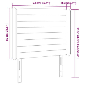 Kopfteil mit Ohren Creme 93x16x118/128 cm Stoff