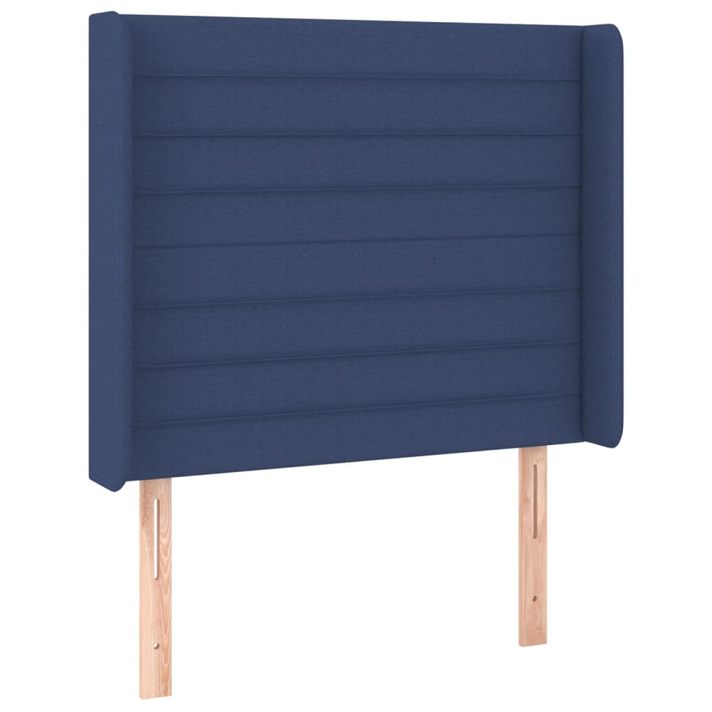 vidaXL Tête de lit avec Oreilles Bleu 93x16x118/128 cm Tissu