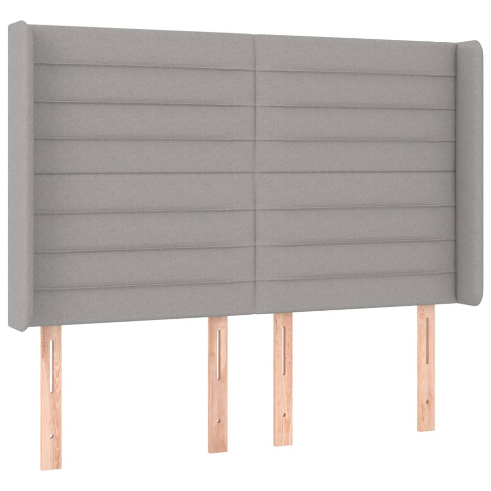 vidaXL Tête de lit avec oreilles gris clair 147x16x118/128 cm Tissu