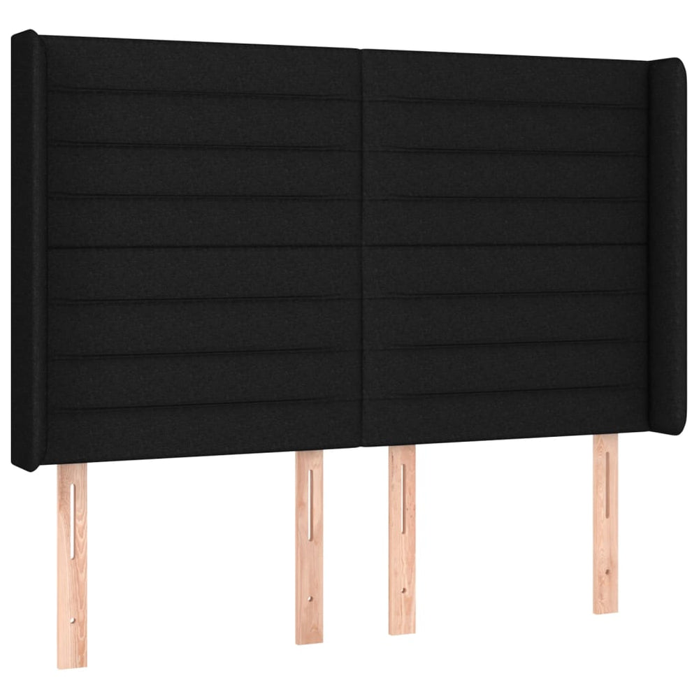 vidaXL Tête de lit à oreilles noire 147x16x118/128 cm Tissu