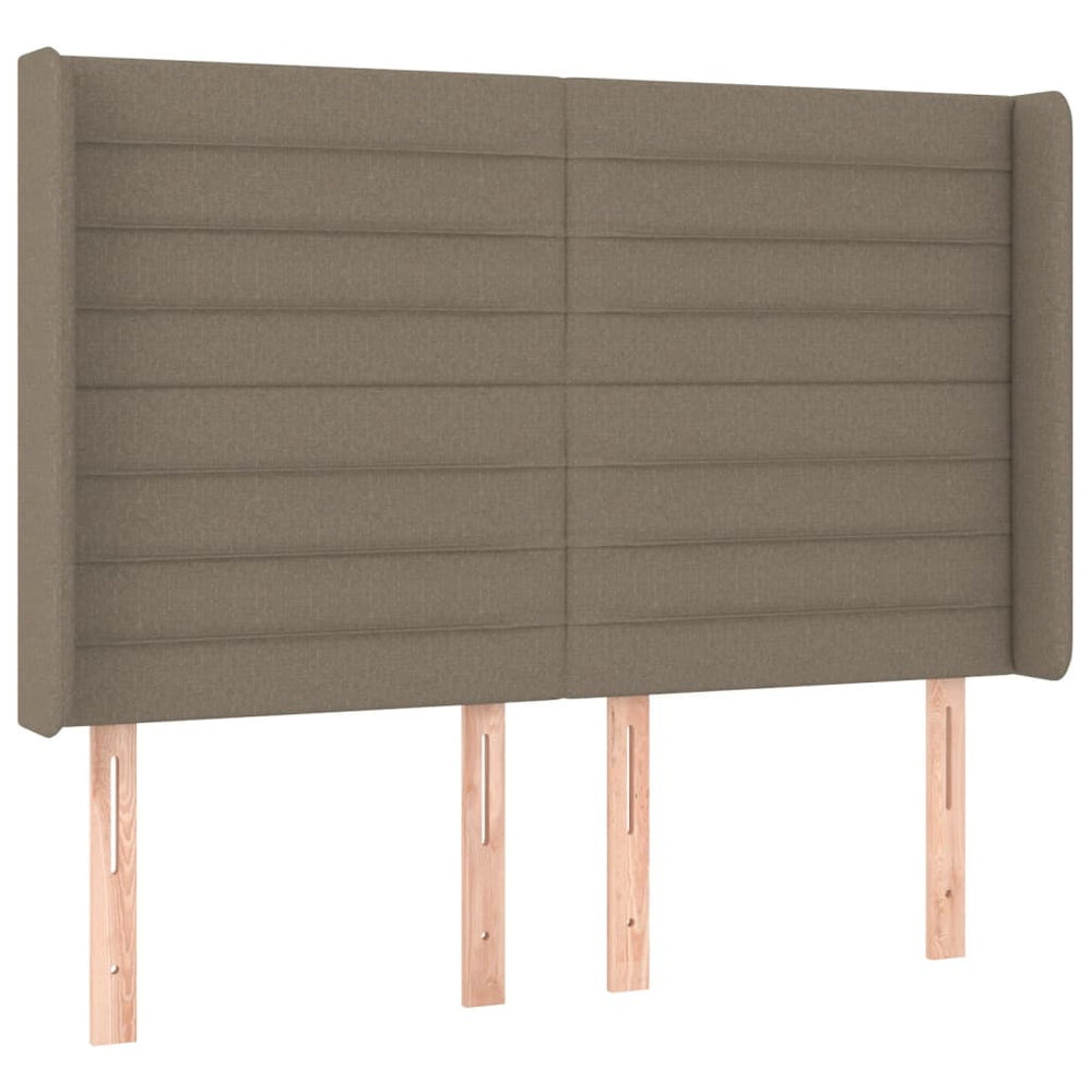 vidaXL Tête de lit à oreilles taupe 147x16x118/128 cm tissu