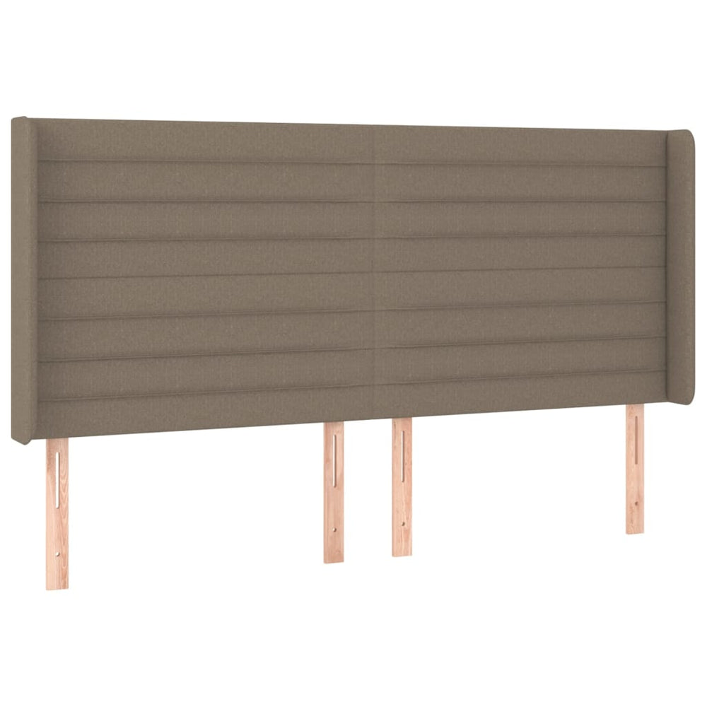 vidaXL Tête de lit avec oreilles Taupe 163x16x118/128 cm Tissu