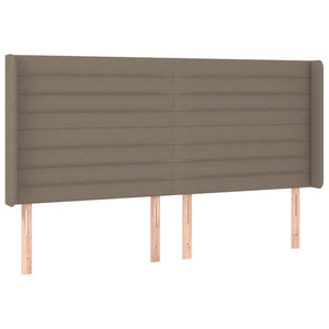 Kopfteil mit Ohren Taupe 163x16x118/128 cm Stoff