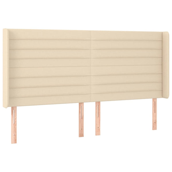 Kopfteil mit Ohren Creme 163x16x118/128 cm Stoff
