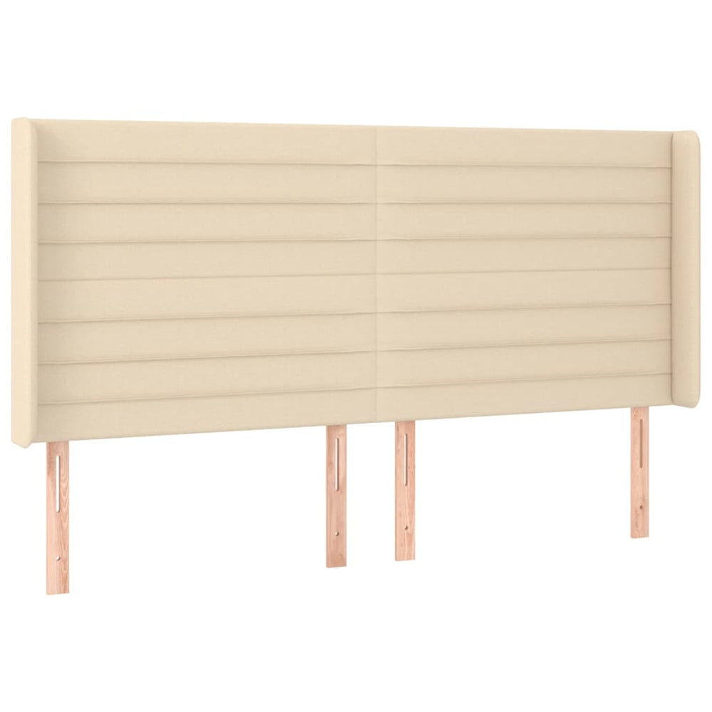 vidaXL Tête de lit à oreilles Crème 183x16x118/128 cm Tissu