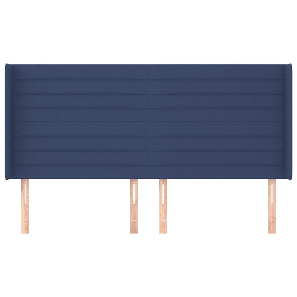 Kopfteil mit Ohren Blau 183x16x118/128 cm Stoff