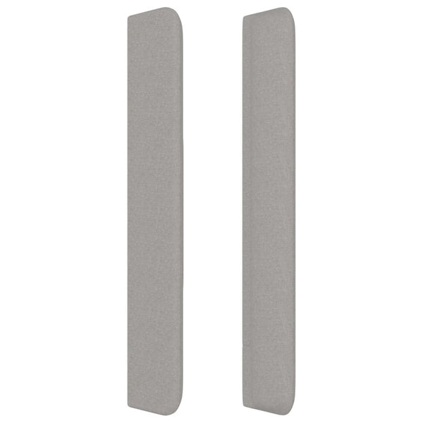 Kopfteil mit Ohren Hellgrau 203x16x118/128 cm Stoff