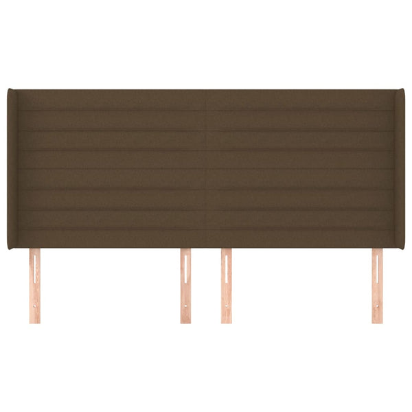 Kopfteil mit Ohren Dunkelbraun 203x16x118/128 cm Stoff
