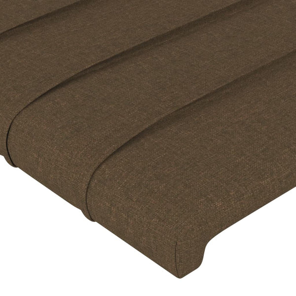 Kopfteil mit Ohren Dunkelbraun 203x16x118/128 cm Stoff