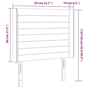 Kopfteil mit Ohren Dunkelgrau 83x16x118/128 cm Samt