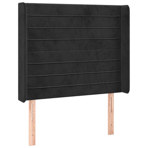 Kopfteil mit Ohren Schwarz 83x16x118/128 cm Samt