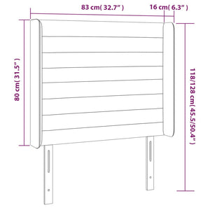 Kopfteil mit Ohren Schwarz 83x16x118/128 cm Samt