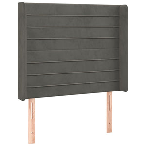 Kopfteil mit Ohren Dunkelgrau 103x16x118/128 cm Samt