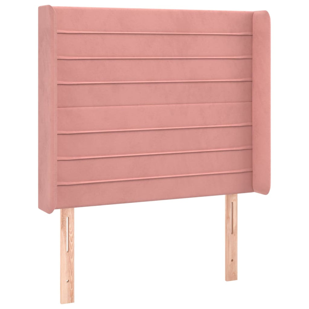 vidaXL Tête de lit à oreilles Rose 103x16x118/128 cm Velours