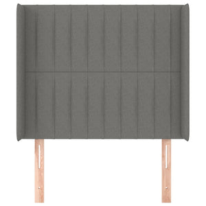 Kopfteil mit Ohren Dunkelgrau 83x16x118/128 cm Stoff