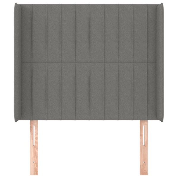 Kopfteil mit Ohren Dunkelgrau 83x16x118/128 cm Stoff