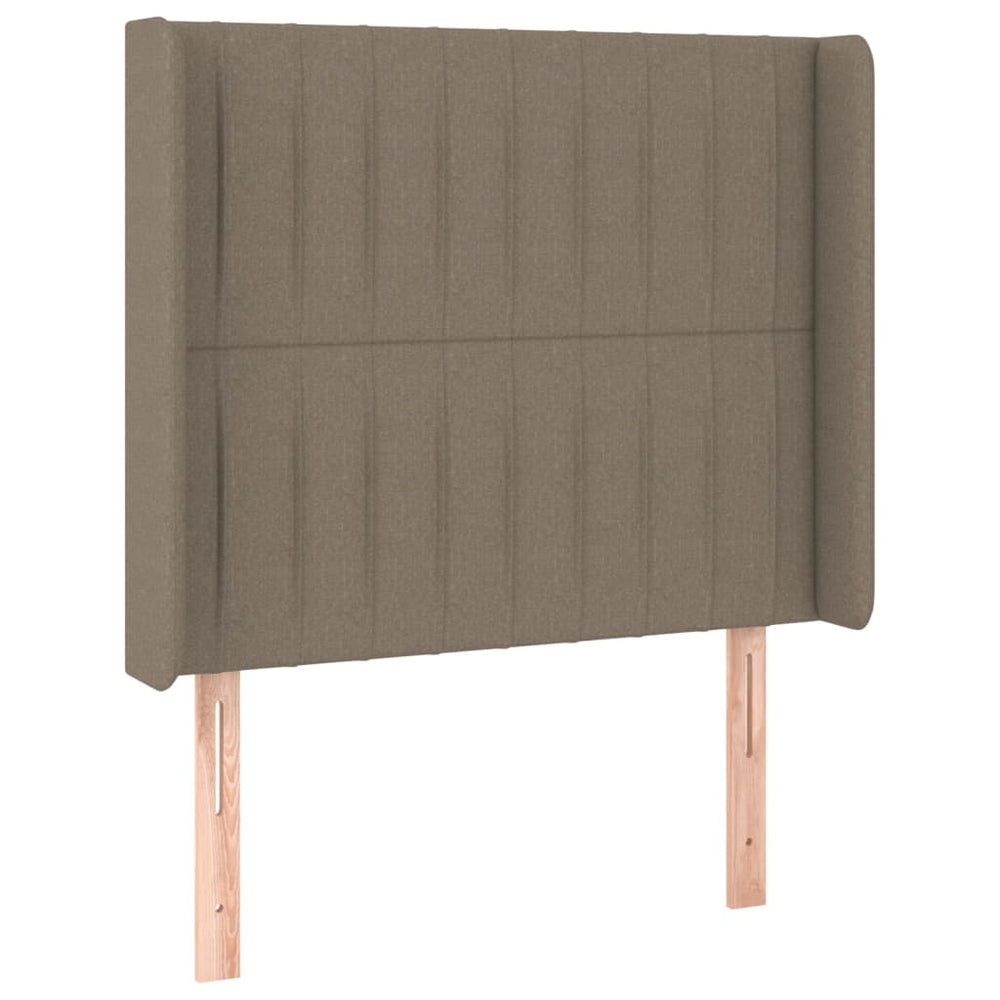 vidaXL Tête de lit à oreilles Taupe 83x16x118/128 cm Tissu