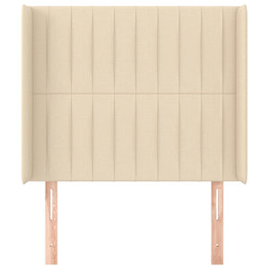 Kopfteil mit Ohren Creme 83x16x118/128 cm Stoff