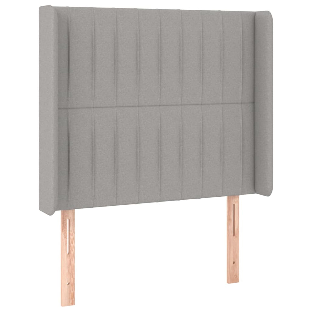 vidaXL Tête de lit à oreilles Gris clair 93x16x118/128 cm Tissu