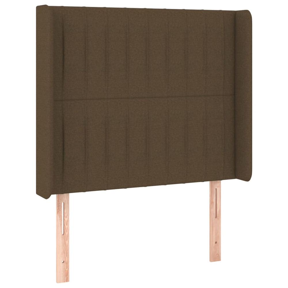 vidaXL Tête de lit à oreilles Marron foncé 93x16x118/128 cm Tissu