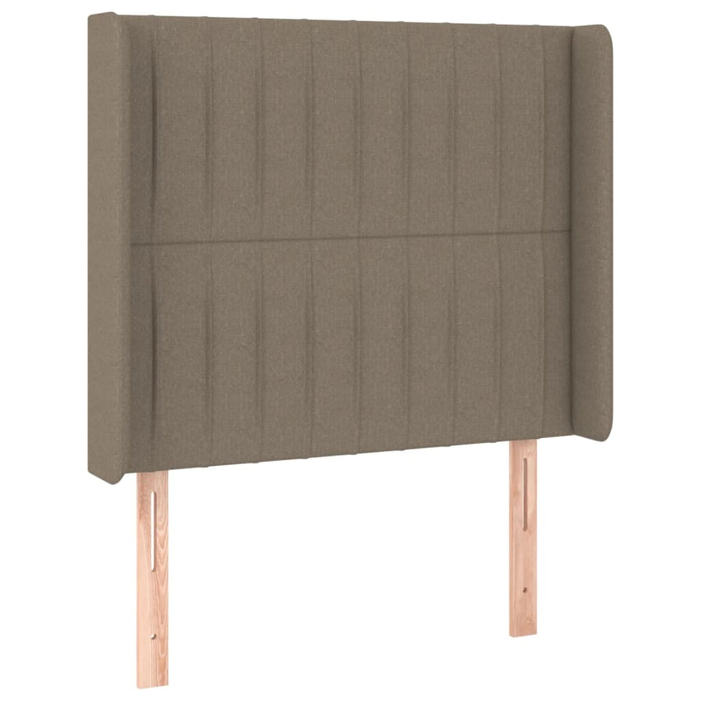 vidaXL Tête de lit à oreilles taupe 93x16x118/128 cm Tissu