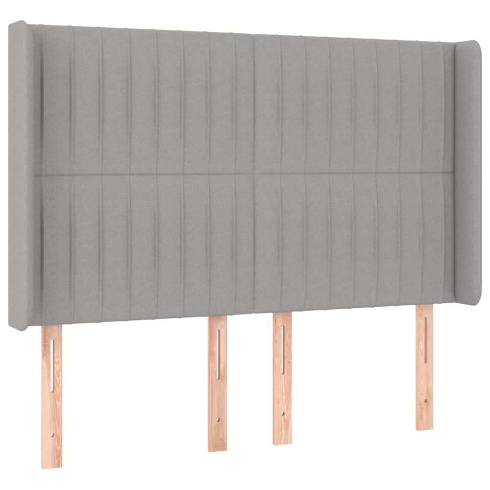 vidaXL Tête de lit avec oreilles gris clair 147x16x118/128 cm Tissu